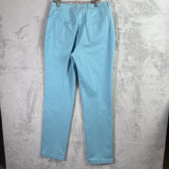 St John Sport Jeans Bright Blue Women's 4 Straight Leg Pants FLAWS* Cotton Blend - Picture 12 of 16